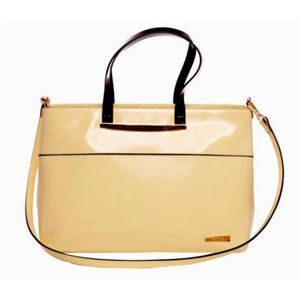 Ivan Troy Women's Alima Yellow Italian Calf Leather Straps Shoulder Handbag